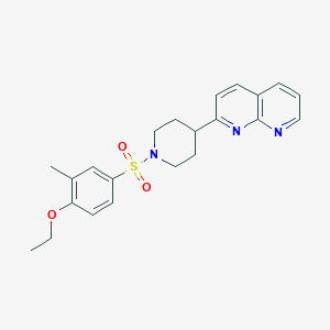 molecular formula C22H25N3O3S B6469226 2-[1-(4-ethoxy-3-methylbenzenesulfonyl)piperidin-4-yl]-1,8-naphthyridine CAS No. 2640892-82-4
