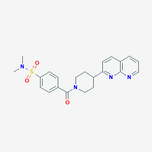 molecular formula C22H24N4O3S B6469229 N,N-dimethyl-4-[4-(1,8-naphthyridin-2-yl)piperidine-1-carbonyl]benzene-1-sulfonamide CAS No. 2640947-03-9
