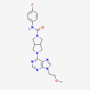 molecular formula C21H24FN7O2 B6469237 N-(4-fluorophenyl)-5-[9-(2-methoxyethyl)-9H-purin-6-yl]-octahydropyrrolo[3,4-c]pyrrole-2-carboxamide CAS No. 2640967-73-1