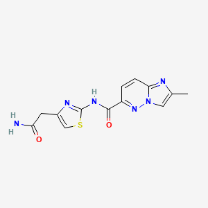 molecular formula C13H12N6O2S B6469495 N-[4-(carbamoylmethyl)-1,3-thiazol-2-yl]-2-methylimidazo[1,2-b]pyridazine-6-carboxamide CAS No. 2640945-23-7