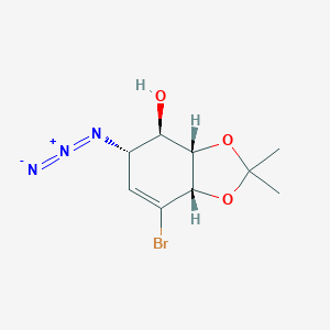 molecular formula C9H12BrN3O3 B064695 (3aS,4R,5S,7aS)-5-Azido-7-bromo-2,2-dimethyl-3a,4,5,7a-tetrahydro-2H-1,3-benzodioxol-4-ol CAS No. 171916-75-9