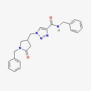 molecular formula C22H23N5O2 B6469513 N-benzyl-1-[(1-benzyl-5-oxopyrrolidin-3-yl)methyl]-1H-1,2,3-triazole-4-carboxamide CAS No. 2640953-91-7