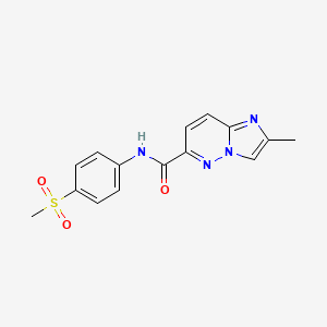 molecular formula C15H14N4O3S B6469532 N-(4-methanesulfonylphenyl)-2-methylimidazo[1,2-b]pyridazine-6-carboxamide CAS No. 2640877-71-8