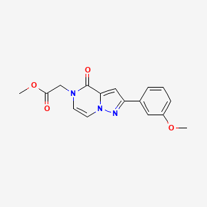 molecular formula C16H15N3O4 B6469539 methyl 2-[2-(3-methoxyphenyl)-4-oxo-4H,5H-pyrazolo[1,5-a]pyrazin-5-yl]acetate CAS No. 2325705-75-5
