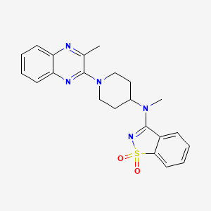 molecular formula C22H23N5O2S B6469550 N-methyl-N-[1-(3-methylquinoxalin-2-yl)piperidin-4-yl]-1,1-dioxo-1,2-benzothiazol-3-amine CAS No. 2640944-17-6
