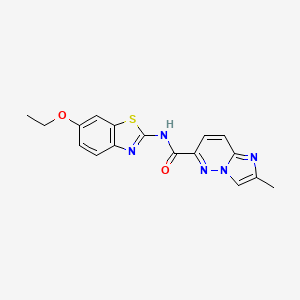 molecular formula C17H15N5O2S B6469627 N-(6-ethoxy-1,3-benzothiazol-2-yl)-2-methylimidazo[1,2-b]pyridazine-6-carboxamide CAS No. 2640881-36-1