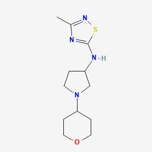 molecular formula C12H20N4OS B6469766 3-methyl-N-[1-(oxan-4-yl)pyrrolidin-3-yl]-1,2,4-thiadiazol-5-amine CAS No. 2640893-47-4