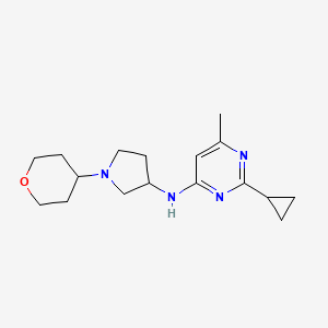 molecular formula C17H26N4O B6469818 2-cyclopropyl-6-methyl-N-[1-(oxan-4-yl)pyrrolidin-3-yl]pyrimidin-4-amine CAS No. 2640881-70-3