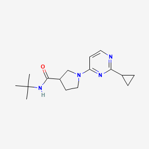 molecular formula C16H24N4O B6469838 N-tert-butyl-1-(2-cyclopropylpyrimidin-4-yl)pyrrolidine-3-carboxamide CAS No. 2640836-62-8
