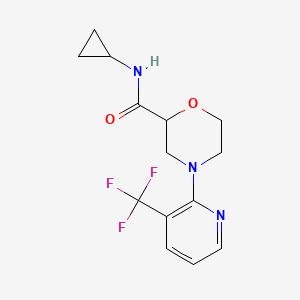 molecular formula C14H16F3N3O2 B6470004 N-cyclopropyl-4-[3-(trifluoromethyl)pyridin-2-yl]morpholine-2-carboxamide CAS No. 2640959-38-0