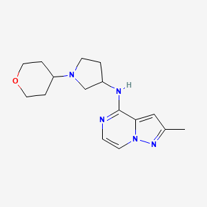 molecular formula C16H23N5O B6470247 N-{2-methylpyrazolo[1,5-a]pyrazin-4-yl}-1-(oxan-4-yl)pyrrolidin-3-amine CAS No. 2640843-66-7