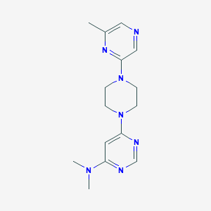 molecular formula C15H21N7 B6470343 N,N-dimethyl-6-[4-(6-methylpyrazin-2-yl)piperazin-1-yl]pyrimidin-4-amine CAS No. 2640953-10-0