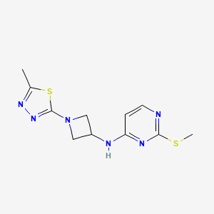 molecular formula C11H14N6S2 B6470524 N-[1-(5-methyl-1,3,4-thiadiazol-2-yl)azetidin-3-yl]-2-(methylsulfanyl)pyrimidin-4-amine CAS No. 2640960-56-9