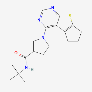 molecular formula C18H24N4OS B6470734 N-tert-butyl-1-{7-thia-9,11-diazatricyclo[6.4.0.0^{2,6}]dodeca-1(8),2(6),9,11-tetraen-12-yl}pyrrolidine-3-carboxamide CAS No. 2640972-40-1
