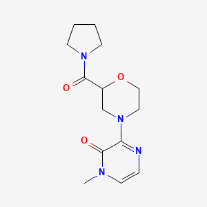 molecular formula C14H20N4O3 B6470798 1-methyl-3-[2-(pyrrolidine-1-carbonyl)morpholin-4-yl]-1,2-dihydropyrazin-2-one CAS No. 2640902-24-3