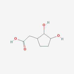 molecular formula C7H12O4 B064708 (2,3-Dihydroxycyclopentyl)acetic acid CAS No. 180195-94-2