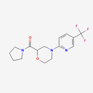 molecular formula C15H18F3N3O2 B6470890 2-(pyrrolidine-1-carbonyl)-4-[5-(trifluoromethyl)pyridin-2-yl]morpholine CAS No. 2640845-21-0