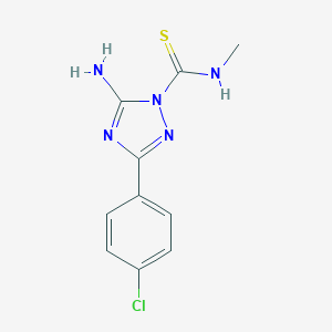 molecular formula C10H10ClN5S B064714 1H-1,2,4-Triazole-1-carbothioamide, 5-amino-3-(4-chlorophenyl)-N-methyl- CAS No. 168893-29-6