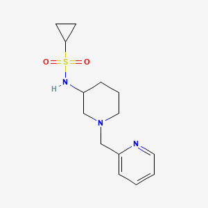molecular formula C14H21N3O2S B6471717 N-{1-[(pyridin-2-yl)methyl]piperidin-3-yl}cyclopropanesulfonamide CAS No. 2640896-98-4