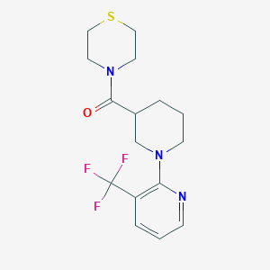 molecular formula C16H20F3N3OS B6471971 4-{1-[3-(trifluoromethyl)pyridin-2-yl]piperidine-3-carbonyl}thiomorpholine CAS No. 2640818-71-7