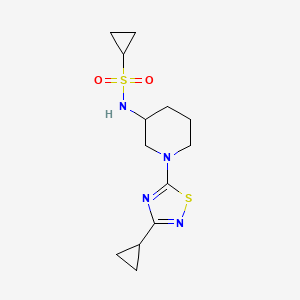 molecular formula C13H20N4O2S2 B6472060 N-[1-(3-cyclopropyl-1,2,4-thiadiazol-5-yl)piperidin-3-yl]cyclopropanesulfonamide CAS No. 2640968-60-9