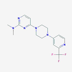 molecular formula C16H19F3N6 B6472100 N,N-dimethyl-4-{4-[2-(trifluoromethyl)pyridin-4-yl]piperazin-1-yl}pyrimidin-2-amine CAS No. 2640956-07-4