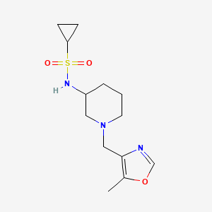molecular formula C13H21N3O3S B6472333 N-{1-[(5-methyl-1,3-oxazol-4-yl)methyl]piperidin-3-yl}cyclopropanesulfonamide CAS No. 2640966-98-7