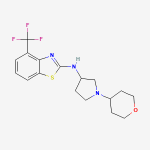 molecular formula C17H20F3N3OS B6472635 N-[1-(oxan-4-yl)pyrrolidin-3-yl]-4-(trifluoromethyl)-1,3-benzothiazol-2-amine CAS No. 2640844-05-7