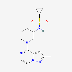 molecular formula C15H21N5O2S B6472924 N-(1-{2-methylpyrazolo[1,5-a]pyrazin-4-yl}piperidin-3-yl)cyclopropanesulfonamide CAS No. 2640960-40-1