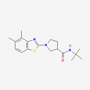 molecular formula C18H25N3OS B6473294 N-tert-butyl-1-(4,5-dimethyl-1,3-benzothiazol-2-yl)pyrrolidine-3-carboxamide CAS No. 2640968-16-5