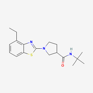 molecular formula C18H25N3OS B6473343 N-tert-butyl-1-(4-ethyl-1,3-benzothiazol-2-yl)pyrrolidine-3-carboxamide CAS No. 2640974-94-1