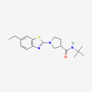molecular formula C18H25N3OS B6473358 N-tert-butyl-1-(6-ethyl-1,3-benzothiazol-2-yl)pyrrolidine-3-carboxamide CAS No. 2640895-59-4