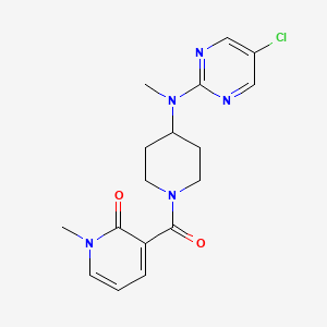 molecular formula C17H20ClN5O2 B6473422 3-{4-[(5-chloropyrimidin-2-yl)(methyl)amino]piperidine-1-carbonyl}-1-methyl-1,2-dihydropyridin-2-one CAS No. 2640888-03-3