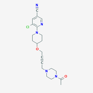 molecular formula C21H26ClN5O2 B6473469 6-(4-{[4-(4-acetylpiperazin-1-yl)but-2-yn-1-yl]oxy}piperidin-1-yl)-5-chloropyridine-3-carbonitrile CAS No. 2640891-69-4