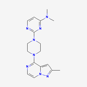 molecular formula C17H22N8 B6473967 N,N-dimethyl-2-(4-{2-methylpyrazolo[1,5-a]pyrazin-4-yl}piperazin-1-yl)pyrimidin-4-amine CAS No. 2640878-50-6