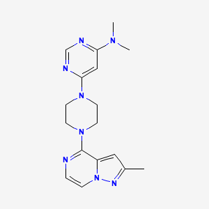 molecular formula C17H22N8 B6473980 N,N-dimethyl-6-(4-{2-methylpyrazolo[1,5-a]pyrazin-4-yl}piperazin-1-yl)pyrimidin-4-amine CAS No. 2640959-84-6