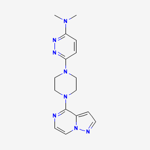 molecular formula C16H20N8 B6474069 N,N-dimethyl-6-(4-{pyrazolo[1,5-a]pyrazin-4-yl}piperazin-1-yl)pyridazin-3-amine CAS No. 2640881-14-5