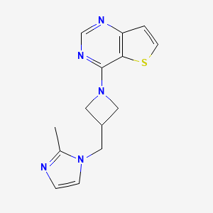 molecular formula C14H15N5S B6474142 2-methyl-1-[(1-{thieno[3,2-d]pyrimidin-4-yl}azetidin-3-yl)methyl]-1H-imidazole CAS No. 2640958-83-2