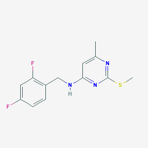 molecular formula C13H13F2N3S B6474175 N-[(2,4-difluorophenyl)methyl]-6-methyl-2-(methylsulfanyl)pyrimidin-4-amine CAS No. 2640979-58-2