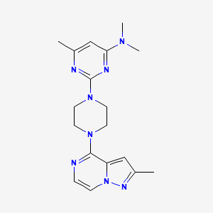 molecular formula C18H24N8 B6474219 N,N,6-trimethyl-2-(4-{2-methylpyrazolo[1,5-a]pyrazin-4-yl}piperazin-1-yl)pyrimidin-4-amine CAS No. 2640846-27-9