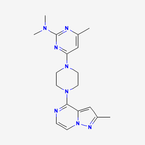 molecular formula C18H24N8 B6474236 N,N,4-trimethyl-6-(4-{2-methylpyrazolo[1,5-a]pyrazin-4-yl}piperazin-1-yl)pyrimidin-2-amine CAS No. 2640884-72-4