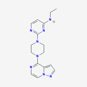 molecular formula C16H20N8 B6474367 N-ethyl-2-(4-{pyrazolo[1,5-a]pyrazin-4-yl}piperazin-1-yl)pyrimidin-4-amine CAS No. 2640885-54-5