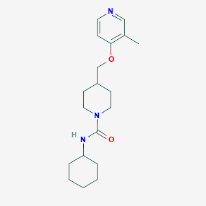 molecular formula C19H29N3O2 B6474398 N-cyclohexyl-4-{[(3-methylpyridin-4-yl)oxy]methyl}piperidine-1-carboxamide CAS No. 2640959-24-4