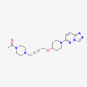 molecular formula C20H27N7O2 B6474516 1-(4-{4-[(1-{[1,2,4]triazolo[4,3-b]pyridazin-6-yl}piperidin-4-yl)oxy]but-2-yn-1-yl}piperazin-1-yl)ethan-1-one CAS No. 2640888-26-0