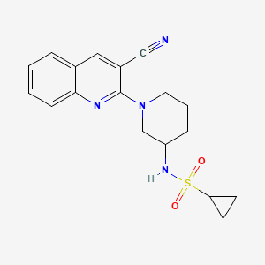 molecular formula C18H20N4O2S B6474553 N-[1-(3-cyanoquinolin-2-yl)piperidin-3-yl]cyclopropanesulfonamide CAS No. 2640958-88-7