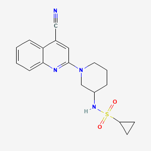 molecular formula C18H20N4O2S B6474559 N-[1-(4-cyanoquinolin-2-yl)piperidin-3-yl]cyclopropanesulfonamide CAS No. 2640842-30-2