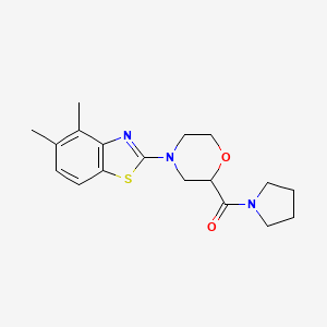 molecular formula C18H23N3O2S B6474568 4,5-dimethyl-2-[2-(pyrrolidine-1-carbonyl)morpholin-4-yl]-1,3-benzothiazole CAS No. 2640888-40-8