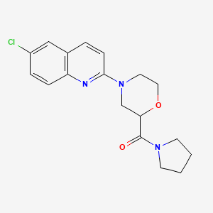 molecular formula C18H20ClN3O2 B6474572 6-chloro-2-[2-(pyrrolidine-1-carbonyl)morpholin-4-yl]quinoline CAS No. 2640962-19-0