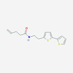 molecular formula C15H17NOS2 B6474582 N-(2-{[2,2'-bithiophene]-5-yl}ethyl)pent-4-enamide CAS No. 2640888-47-5
