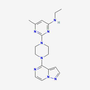 molecular formula C17H22N8 B6474605 N-ethyl-6-methyl-2-(4-{pyrazolo[1,5-a]pyrazin-4-yl}piperazin-1-yl)pyrimidin-4-amine CAS No. 2640819-44-7